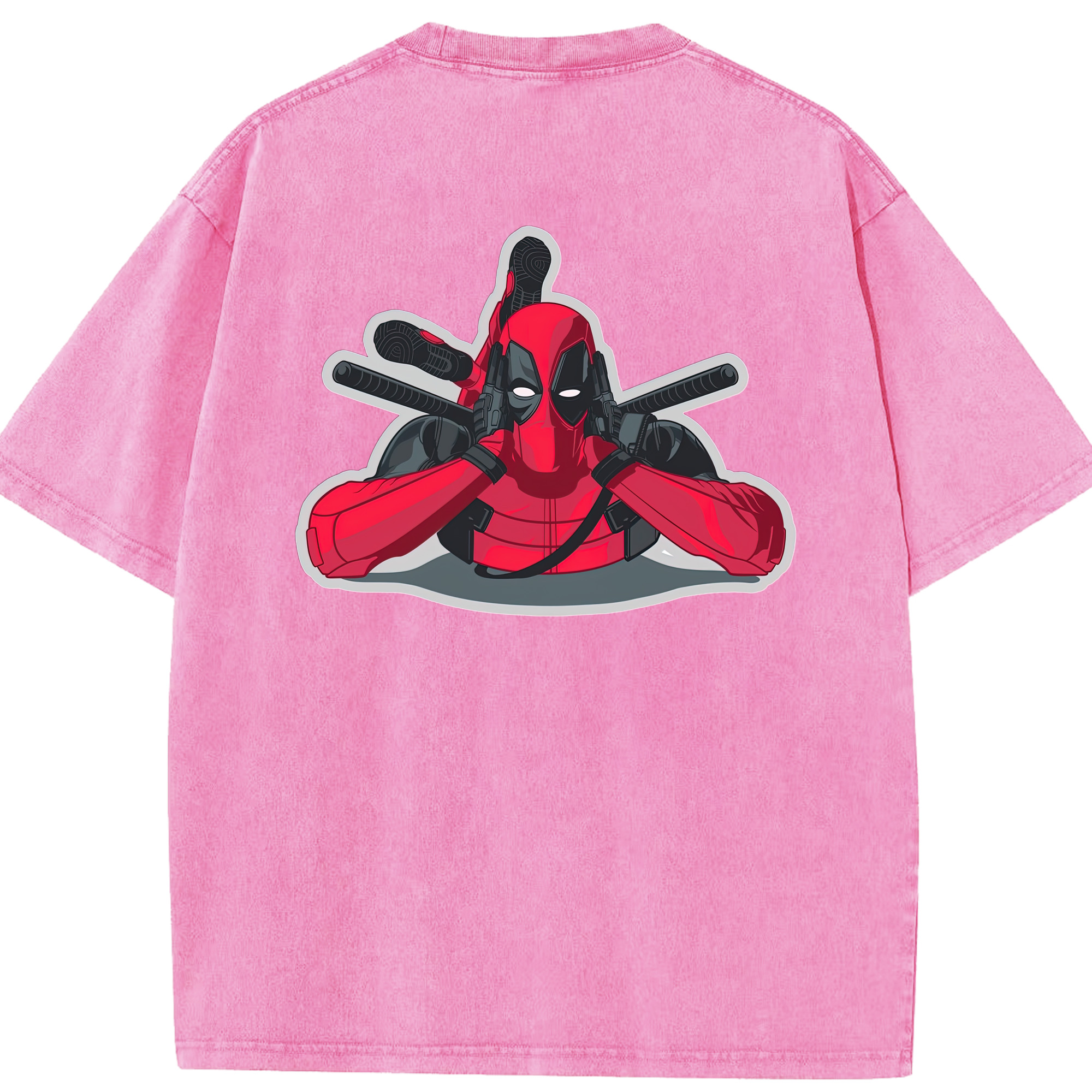 （画像用） Deadpool デッドプール 綿100% ヴィンテージ風 半袖Tシャツ（背面プリント）